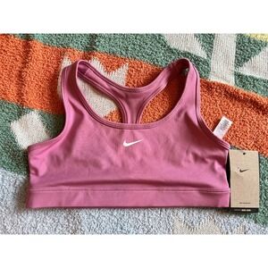 Nike Girls Swoosh Sports Bra Pink Medium Support Racerback Size XL